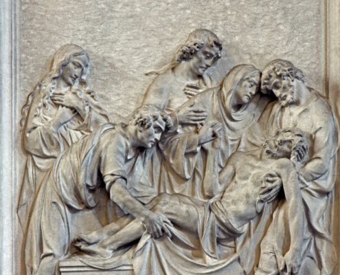 Relief carving of Jesus