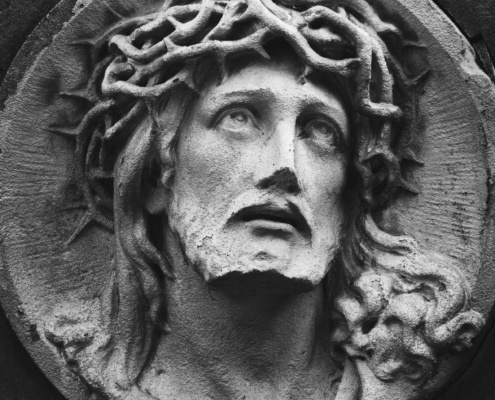 Jesus wearing crown of thorns